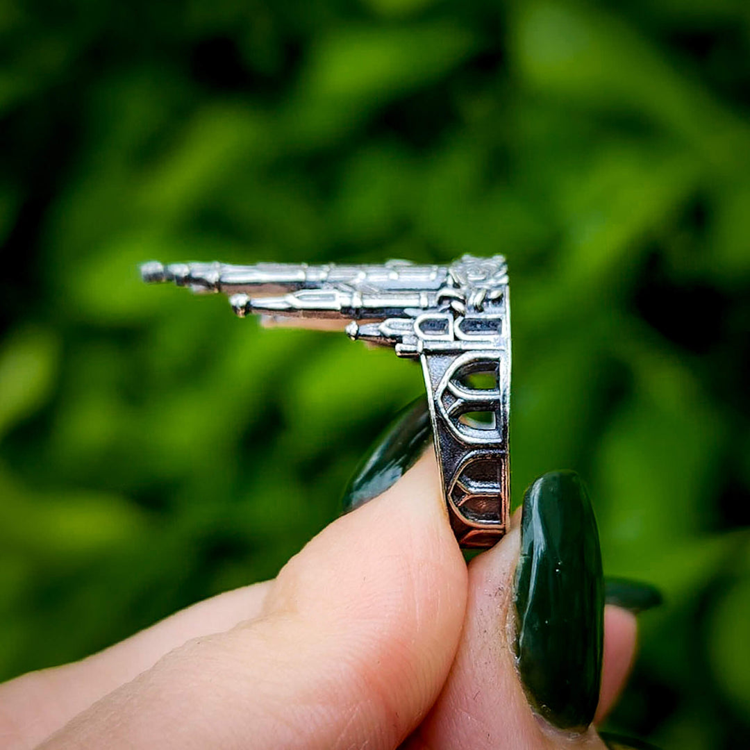 Silver Rose Cathedral Ring