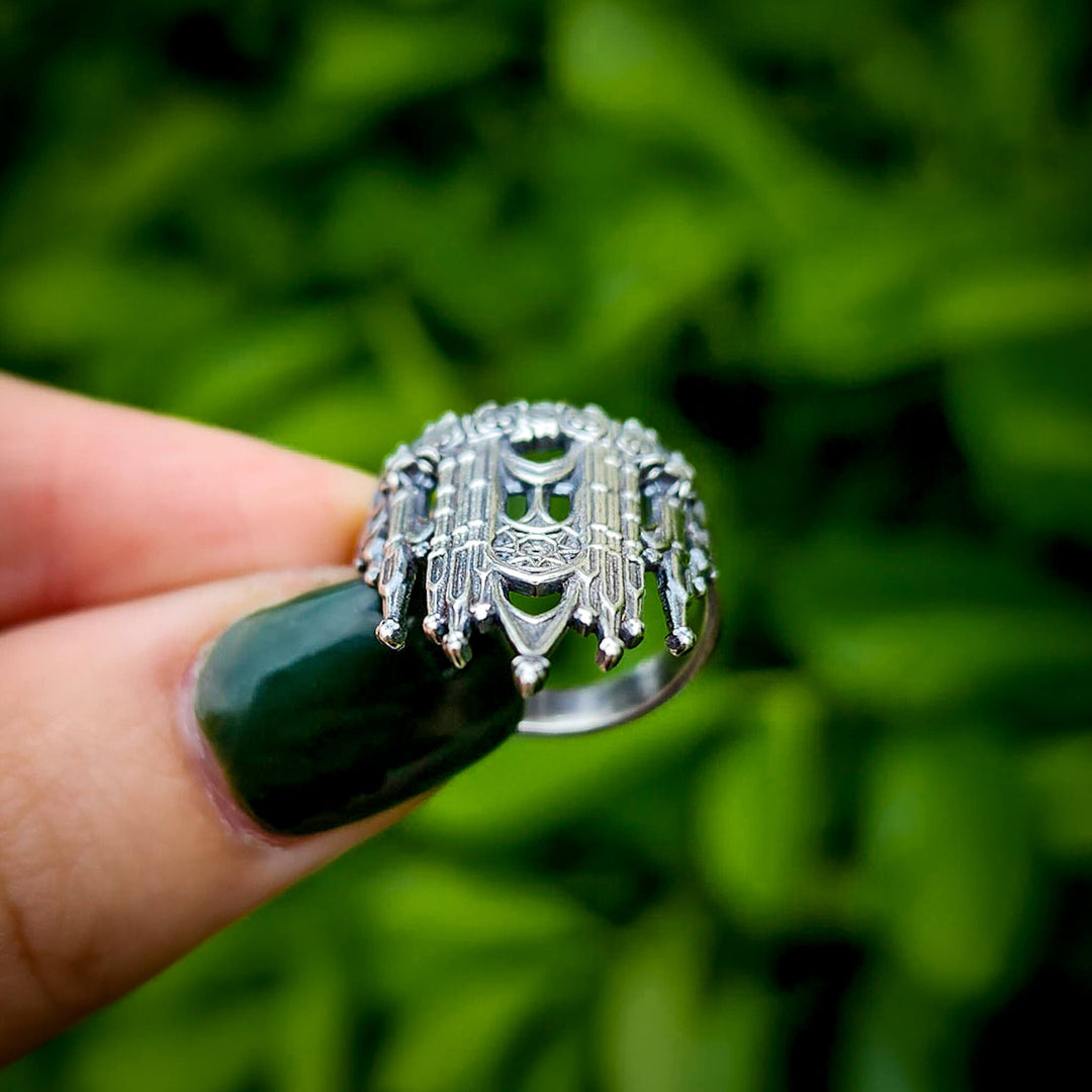 Silver Rose Cathedral Ring