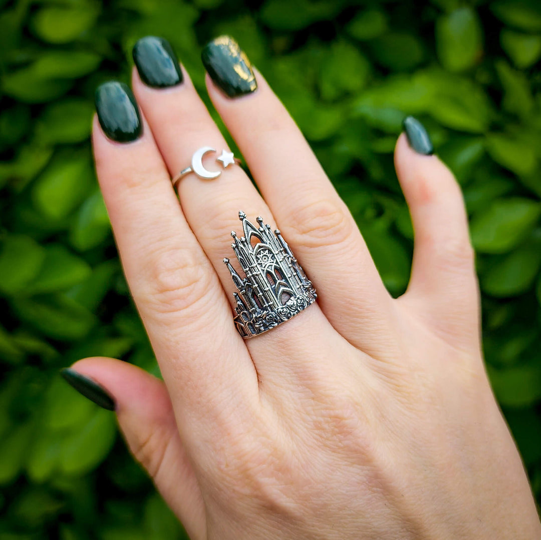 Silver Rose Cathedral Ring