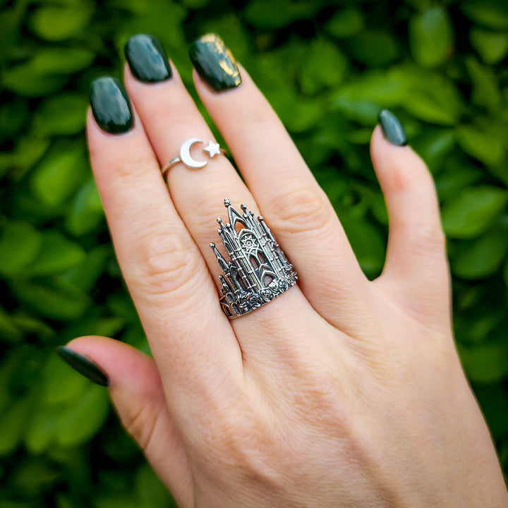 Silver Rose Cathedral Ring