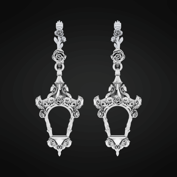 Rose Lantern Hoop Earrings