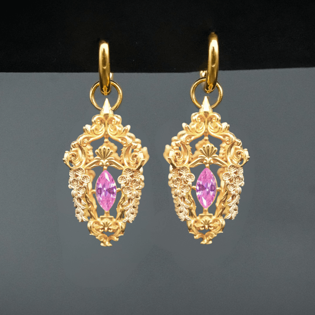 PAYMENT PLAN Wisteria Lantern Earrings (Titanium Hoops)
