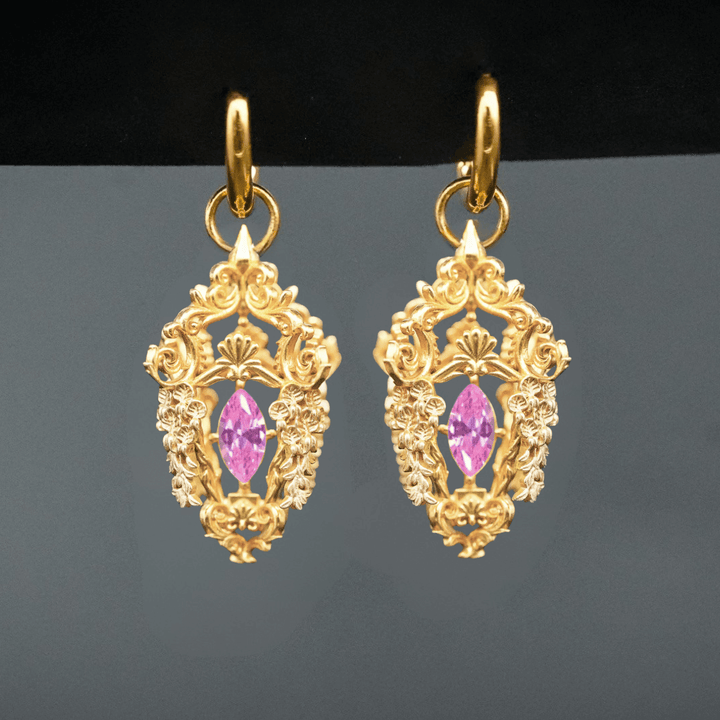PAYMENT PLAN Wisteria Lantern Earrings (Titanium Hoops)