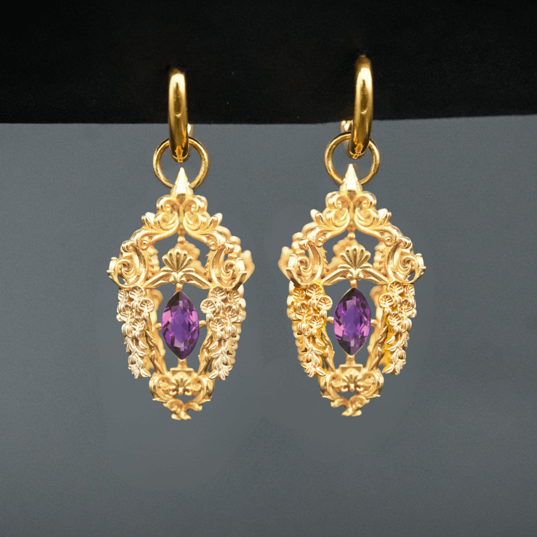 PAYMENT PLAN Wisteria Lantern Earrings (Titanium Hoops)