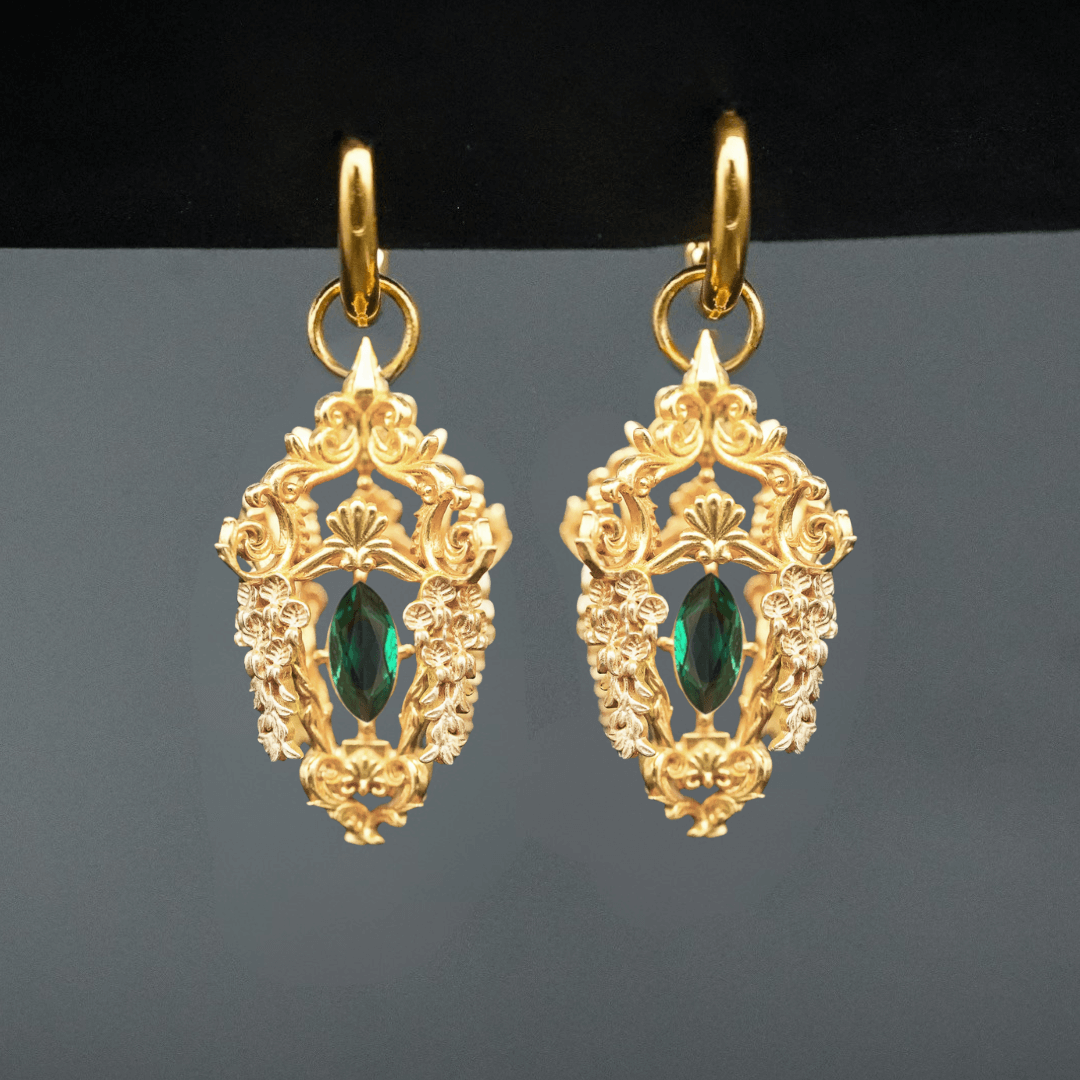 PAYMENT PLAN Wisteria Lantern Earrings (Titanium Hoops)