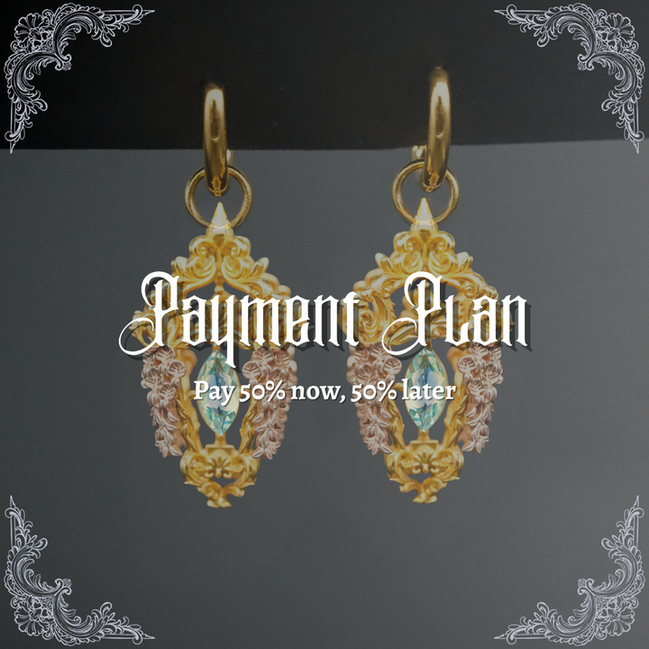 PAYMENT PLAN Wisteria Lantern Earrings (Titanium Hoops)