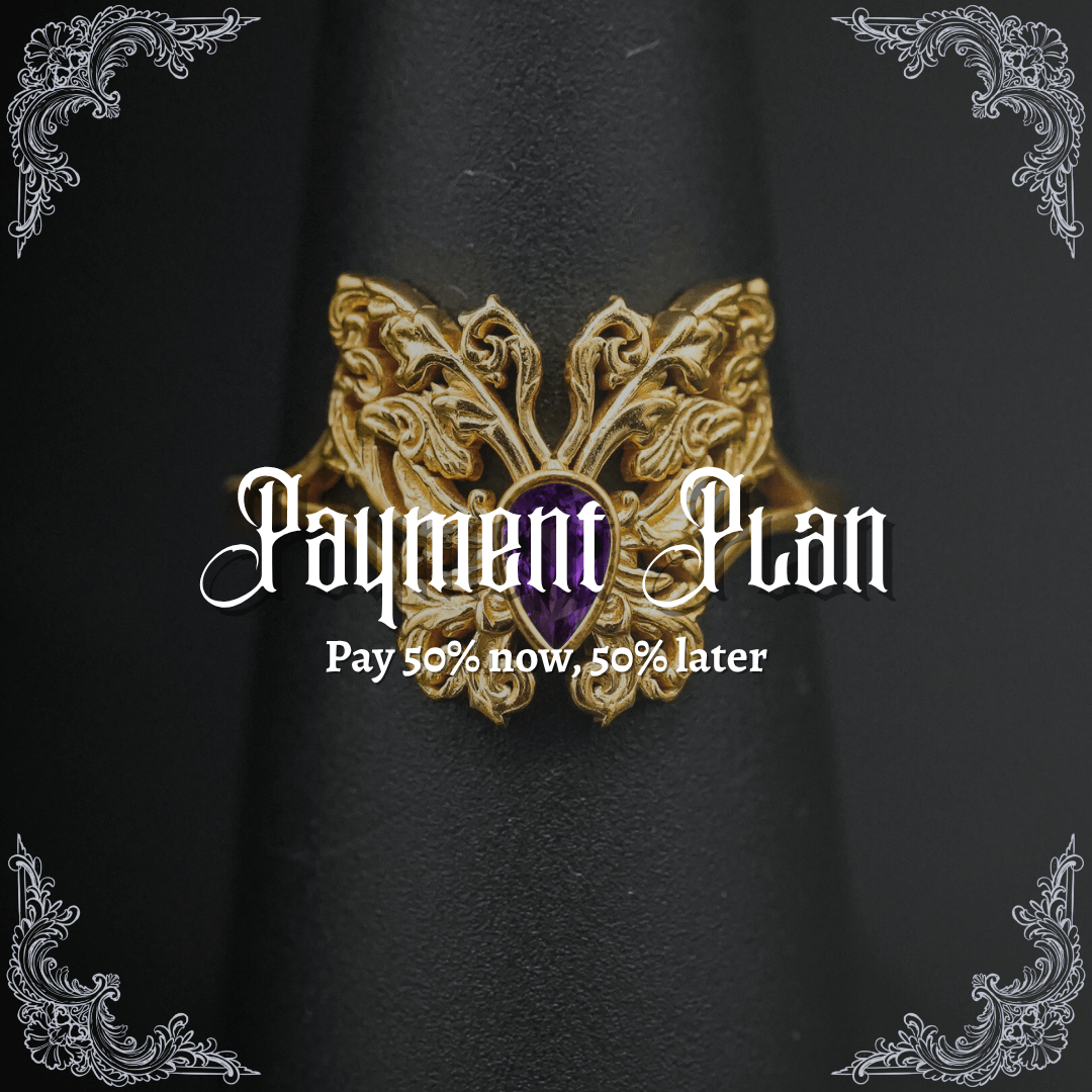 PAYMENT PLAN Amethyst Rococo Butterfly Ring