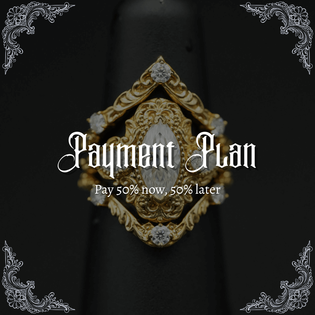 PAYMENT PLAN Moisssanite Rococo Engagement Ring Set