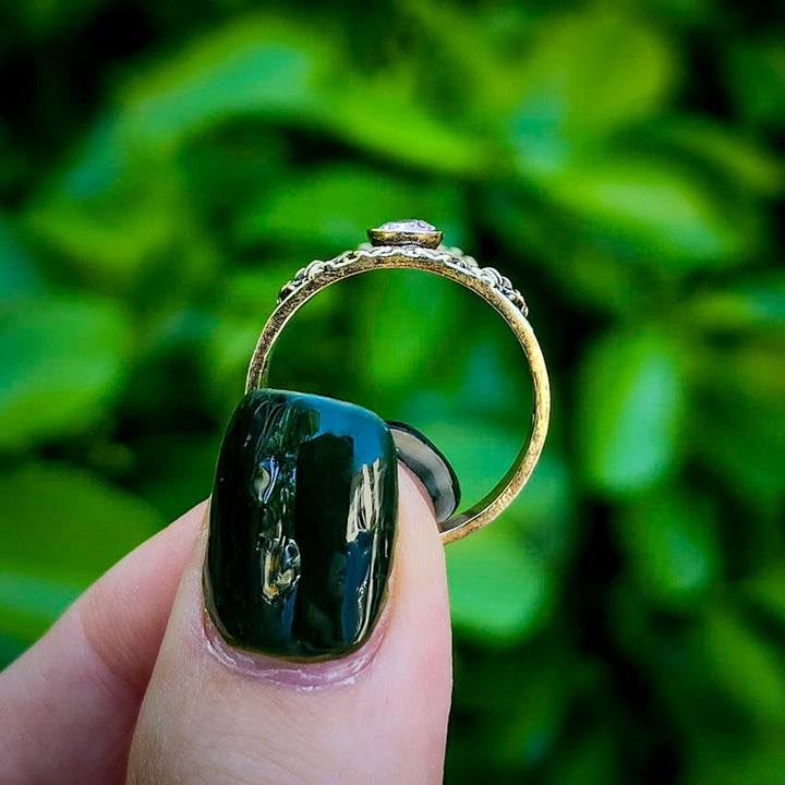 Brass Pink Sapphire Rose Cathedral Ring