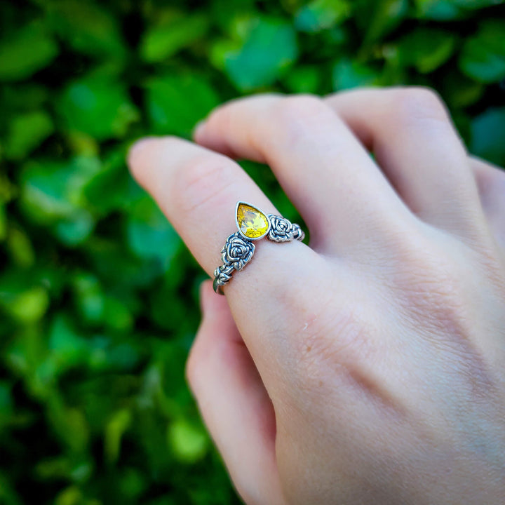 Custom Silver Mystic Topaz Rose ring
