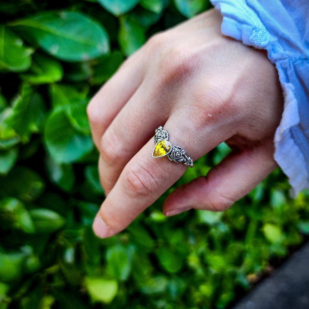Custom Silver Mystic Topaz Rose ring