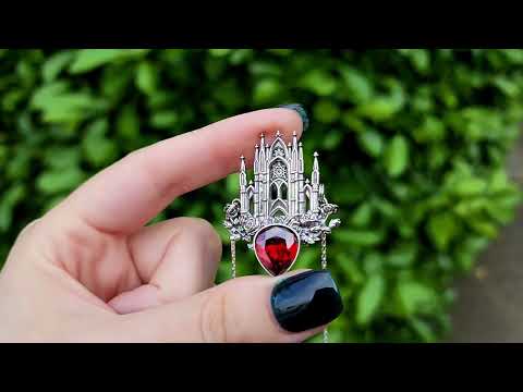 Silver Garnet Rose Cathedral Necklace