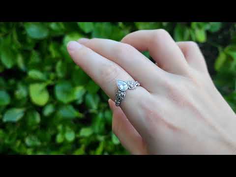 Silver Clear Crystal Rose Ring