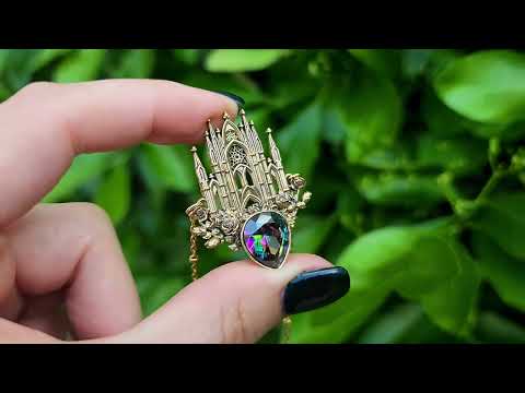 Brass Alexandrite Rose Cathedral Necklace