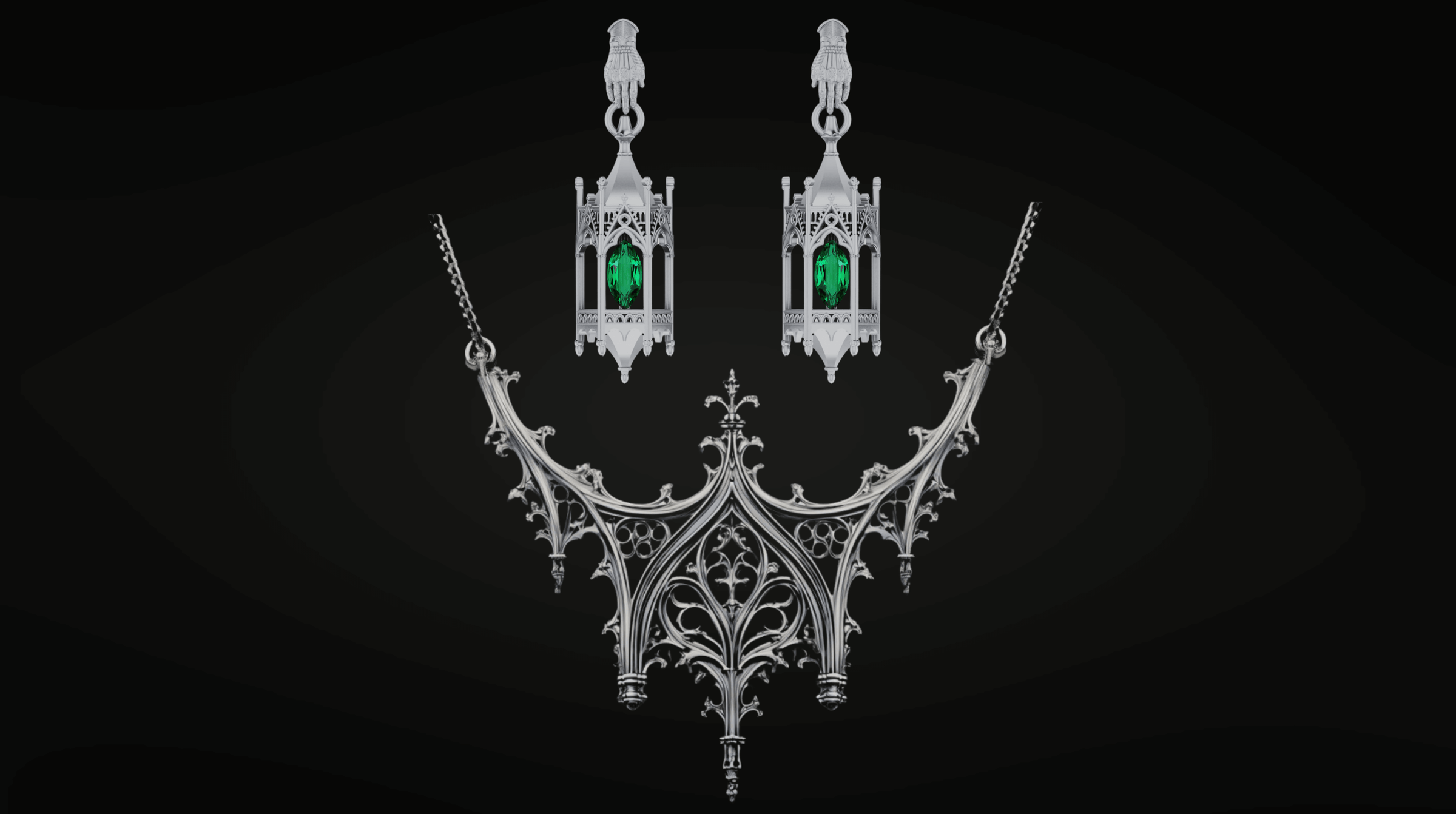 A cathedral necklace and Cathedral Lanterns