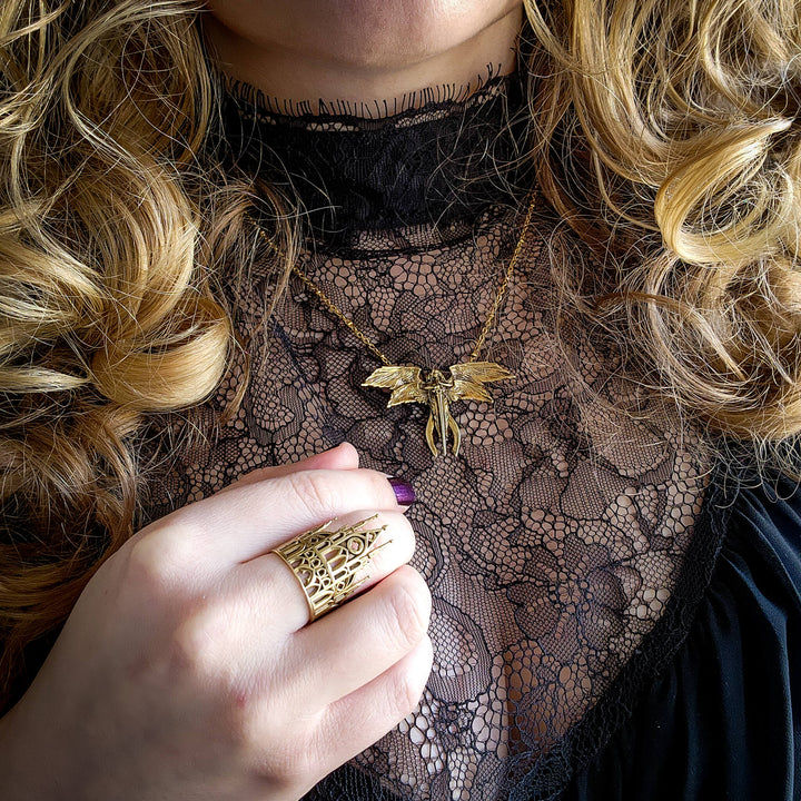 Brass Seraphina Angel Necklace