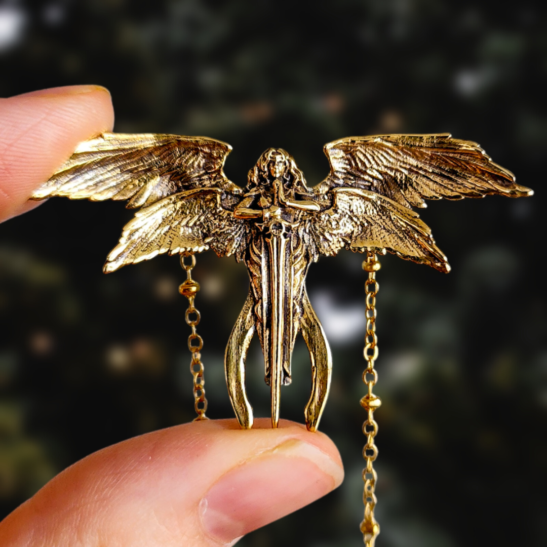 Brass Seraphina Angel Necklace