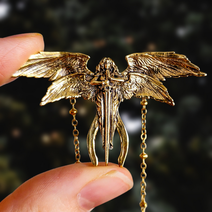 Brass Seraphina Angel Necklace