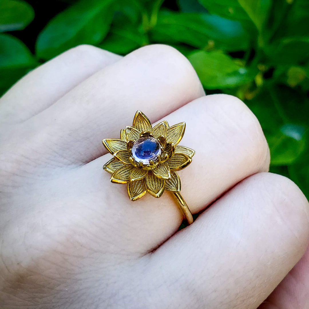 Brass Water Lily Ring