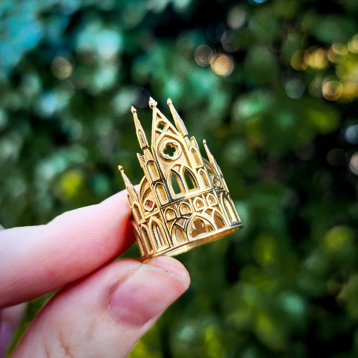 Brass Gothic Cathedral Ring