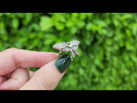 Peridot Luna Moth Ring