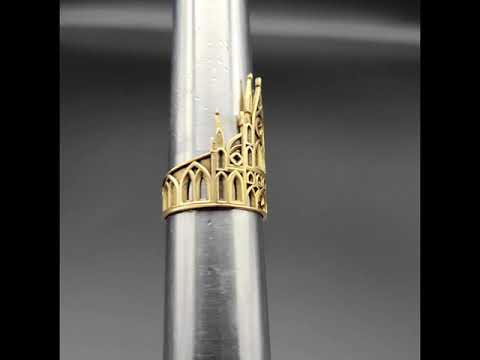 Brass Gothic Cathedral Ring