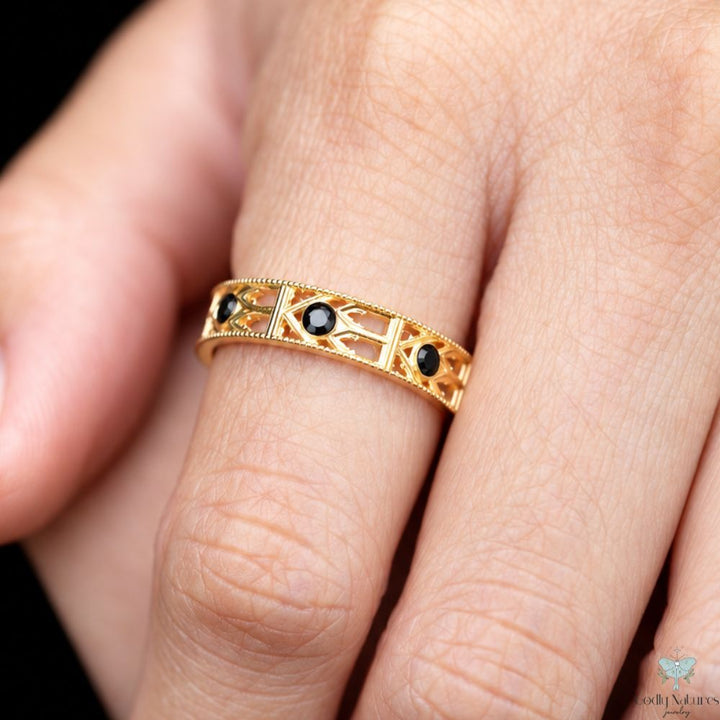 Infinity Band Ring - BLACK SPINEL