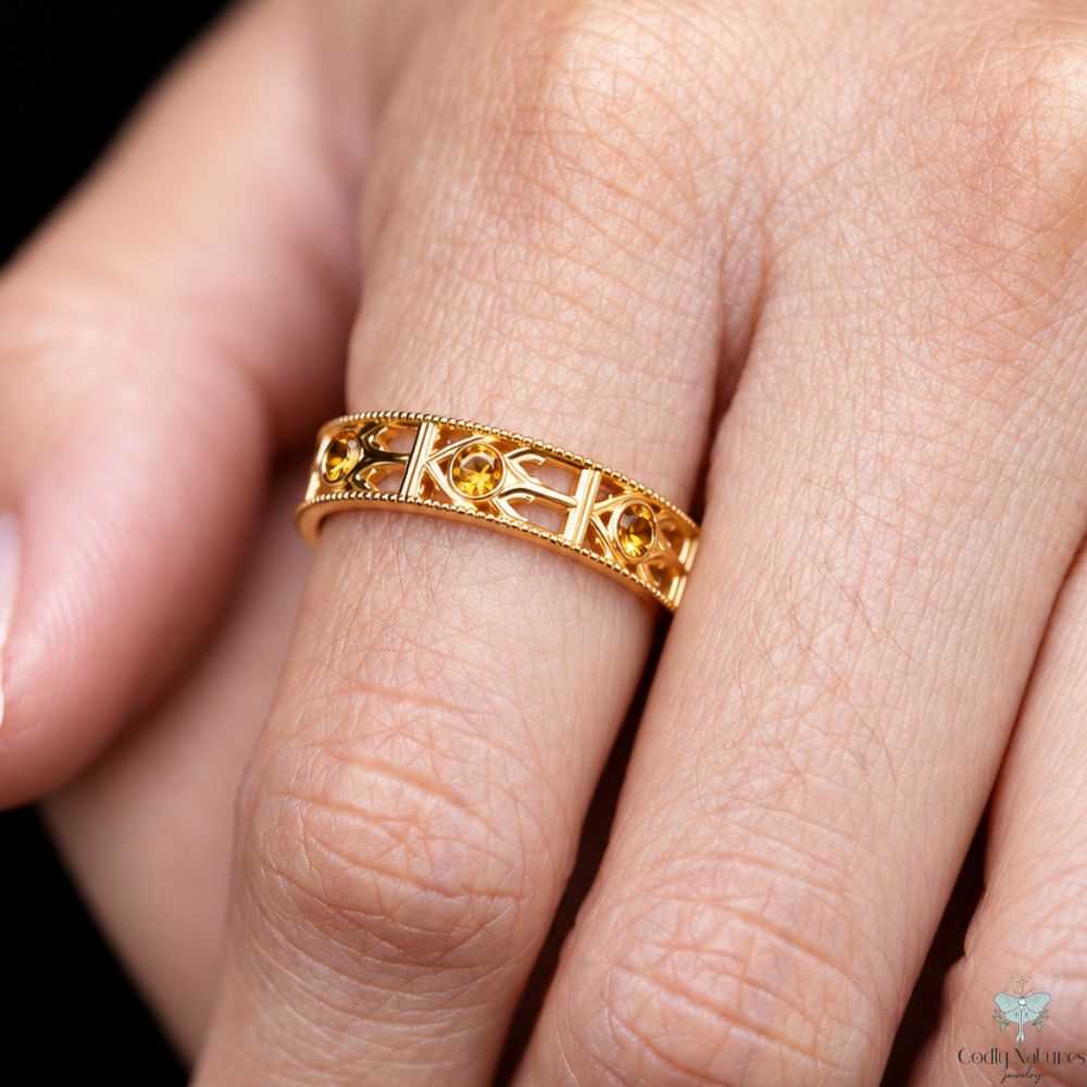 Infinity Band Ring - CITRINE