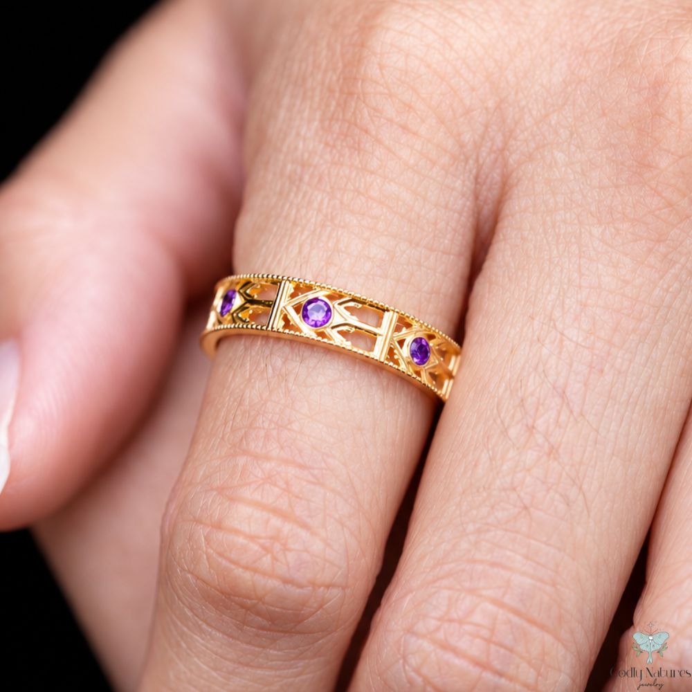 Infinity Band Ring - AMETHYST