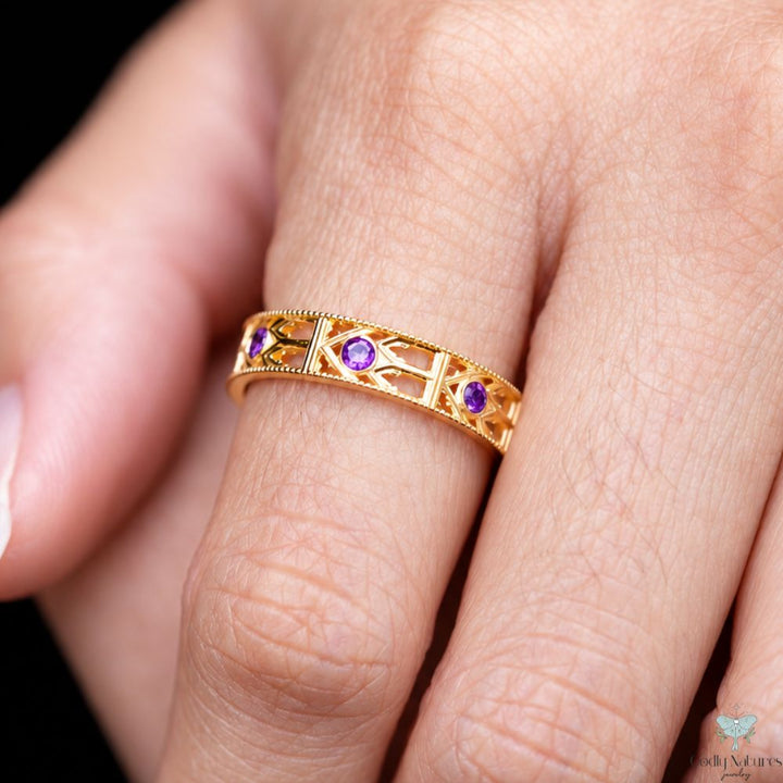 Infinity Band Ring - AMETHYST
