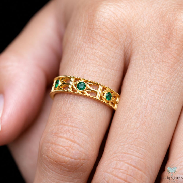 Infinity Band Ring - EMERALD