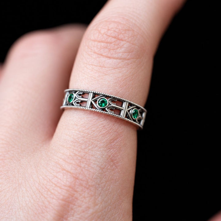Infinity Band Ring - EMERALD