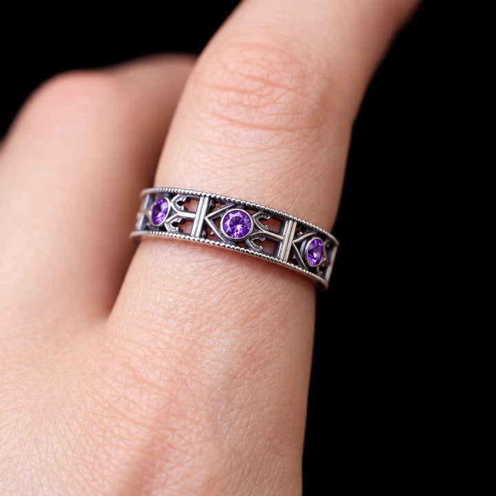 Infinity Band Ring - AMETHYST