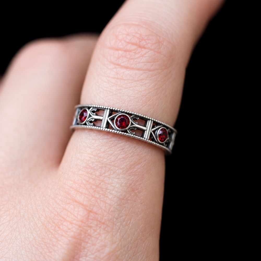 Infinity Band Ring - GARNET