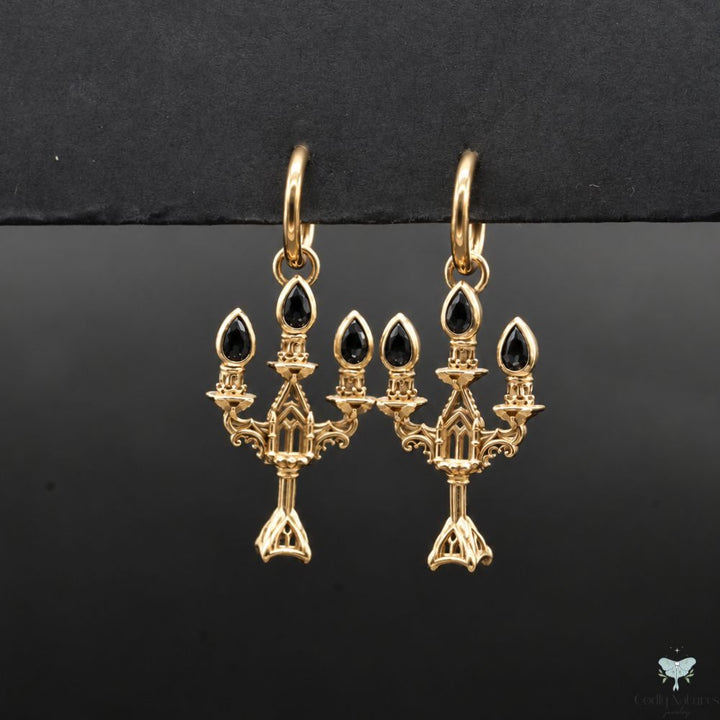 Vesper Candelabra Earrings: Jewel Flame
