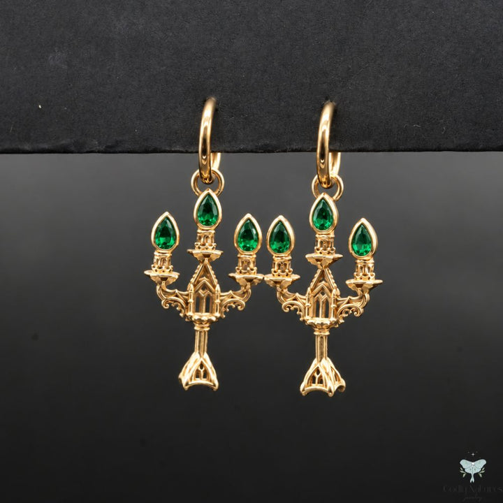 Vesper Candelabra Earrings: Jewel Flame