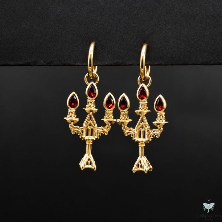 Vesper Candelabra Earrings: Jewel Flame
