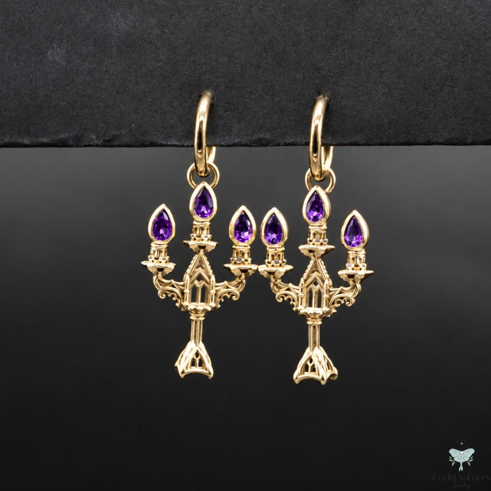 Vesper Candelabra Earrings: Jewel Flame