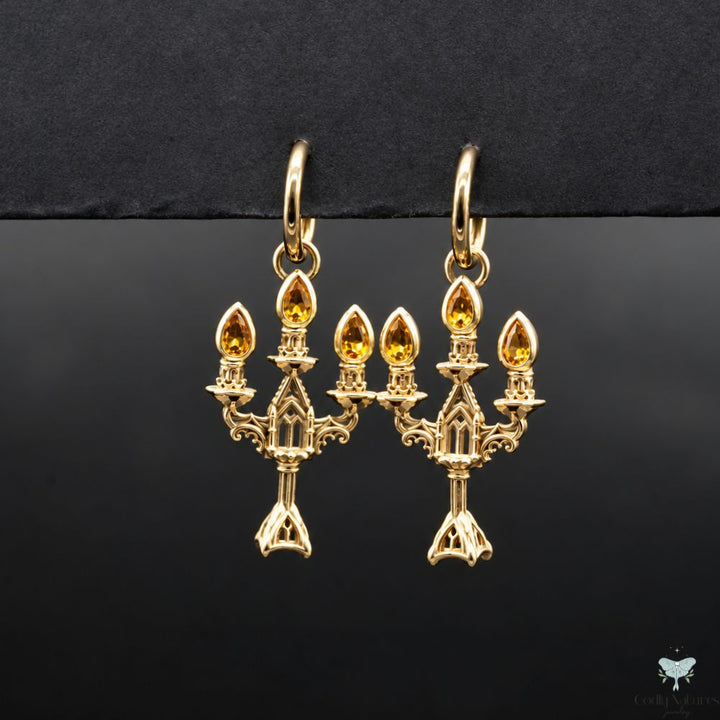 Vesper Candelabra Earrings: Jewel Flame