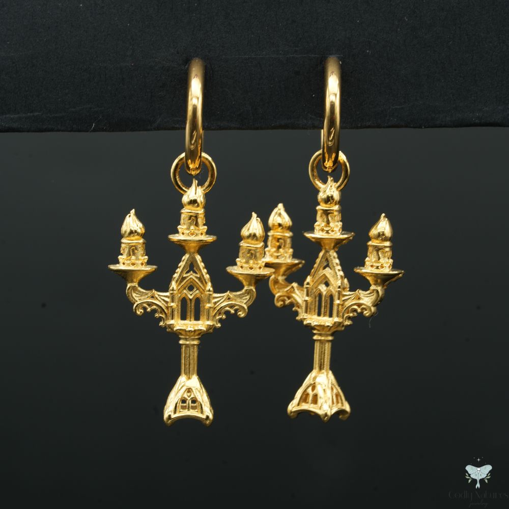Vesper Candelabra Earrings: Candle Flame