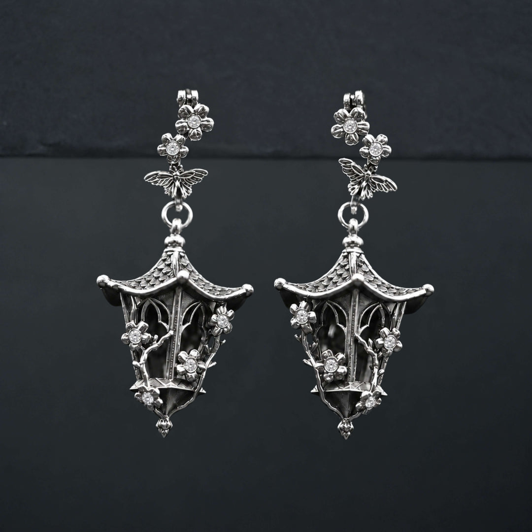Sakura Lantern Earrings (With Gemstones)
