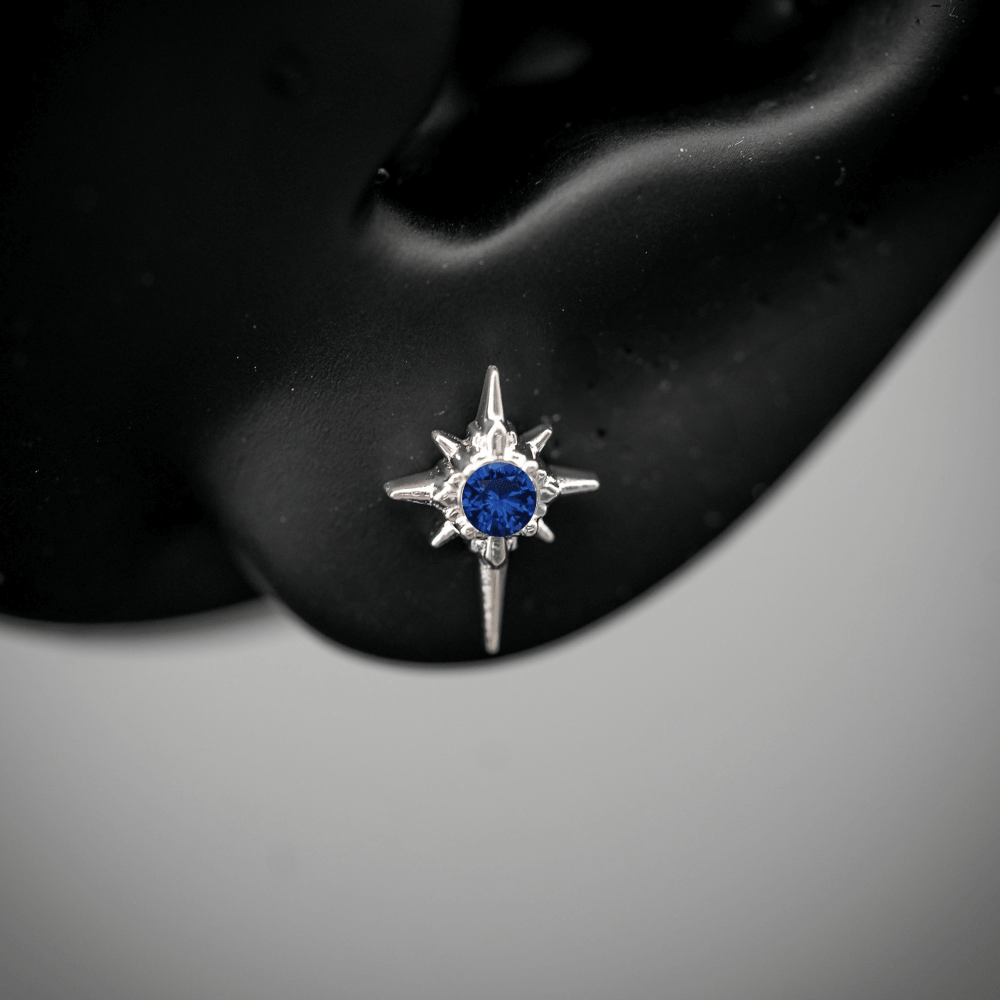 North Star Studs (With Gemstones)