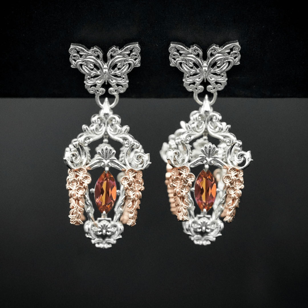 Wisteria Lantern Earrings (Butterfly Studs)