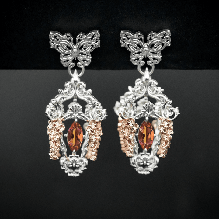 Wisteria Lantern Earrings (Butterfly Studs)