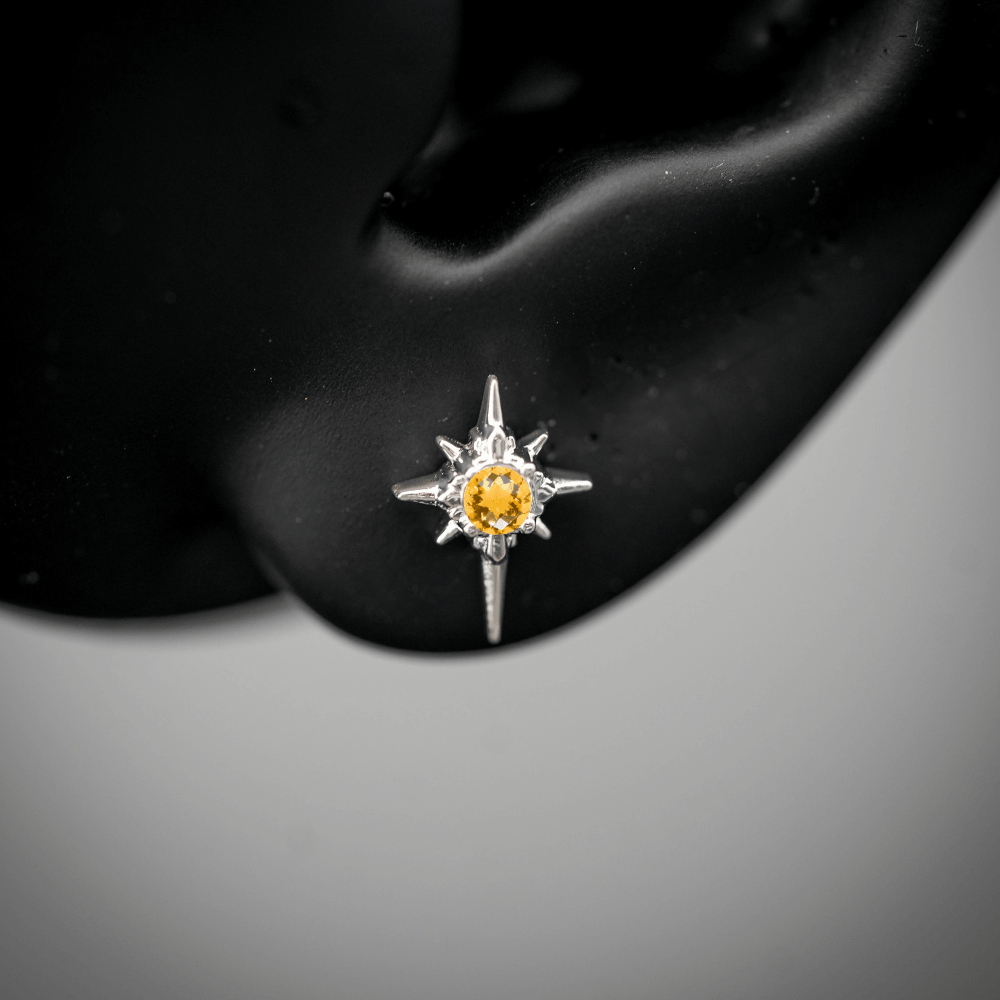 North Star Studs (With Gemstones)