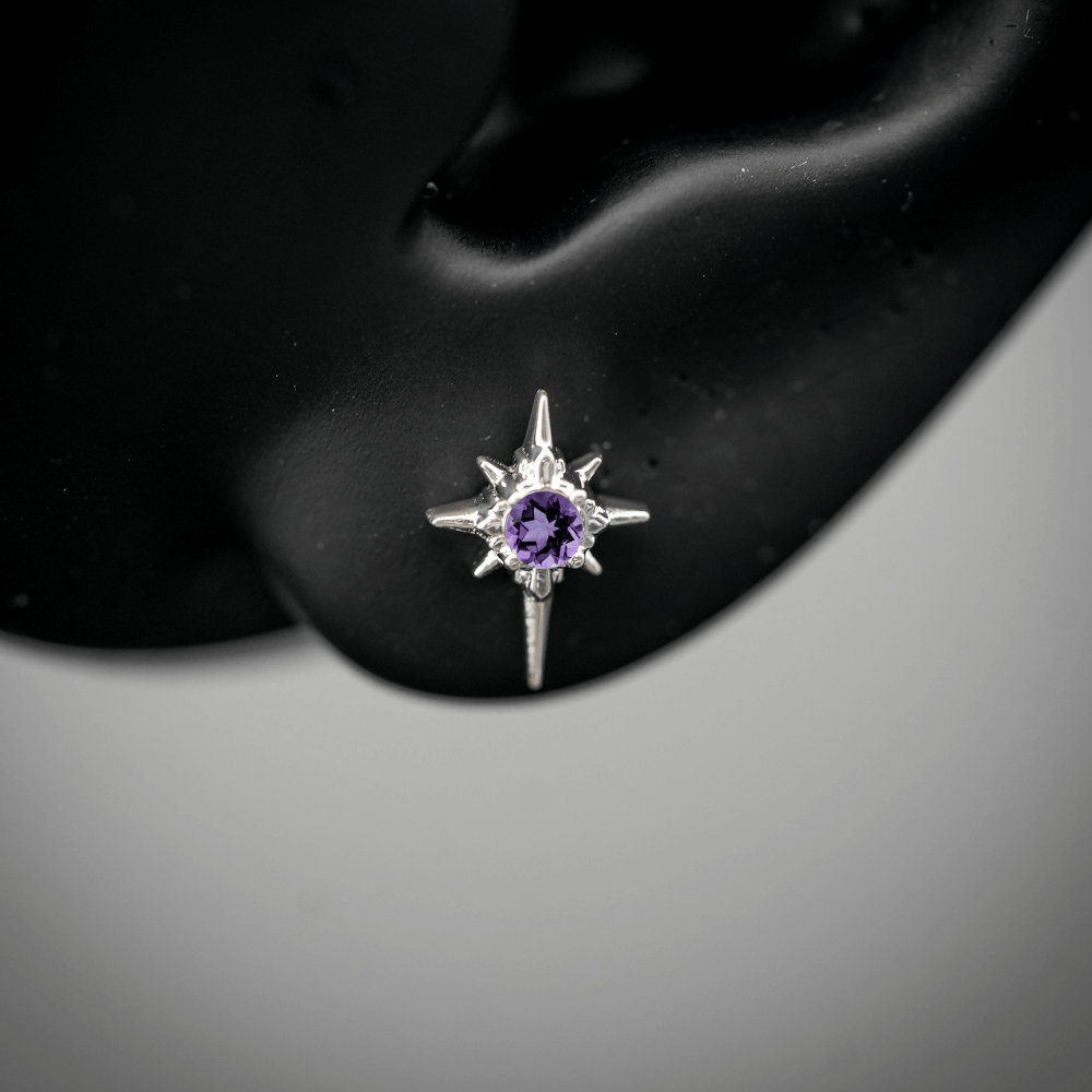 North Star Studs (With Gemstones)