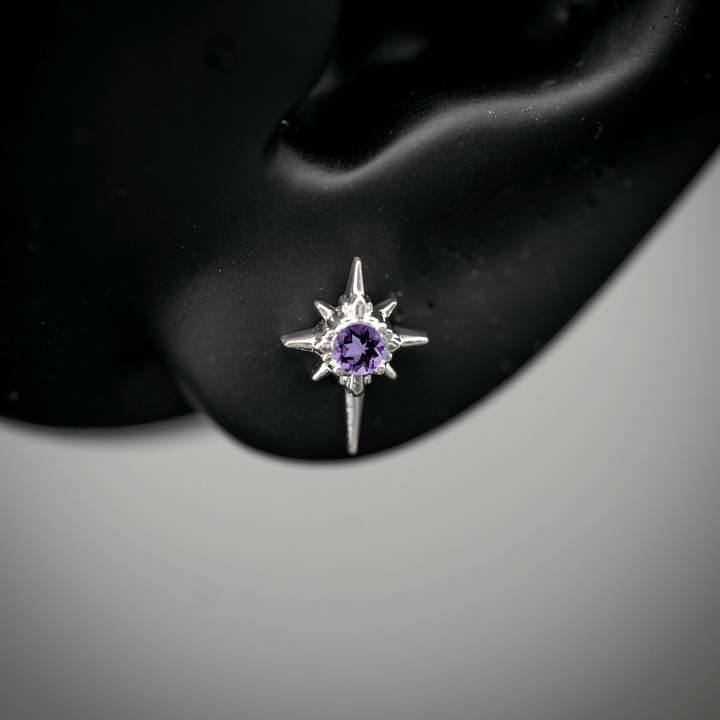 North Star Studs (With Gemstones)