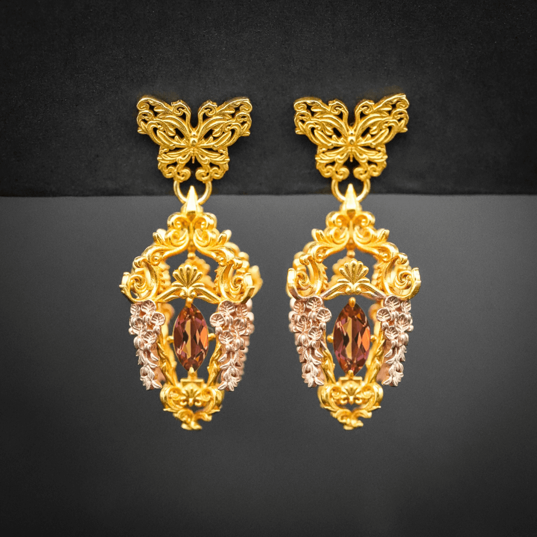 Wisteria Lantern Earrings (Butterfly Studs)