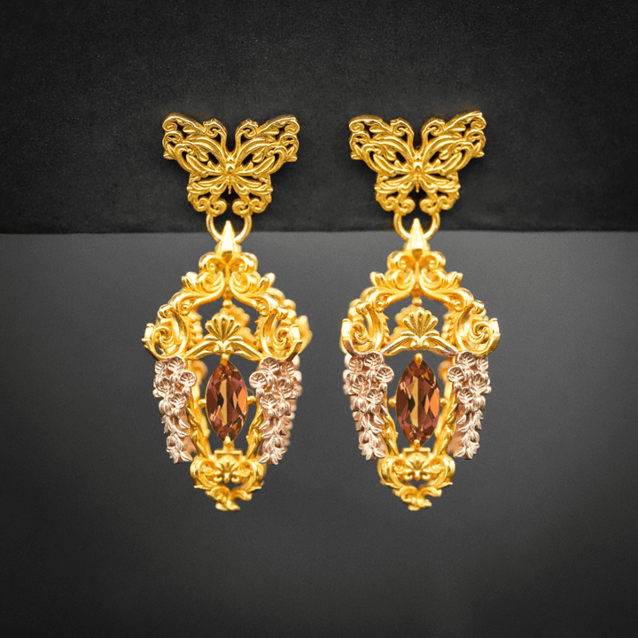 Wisteria Lantern Earrings (Butterfly Studs)