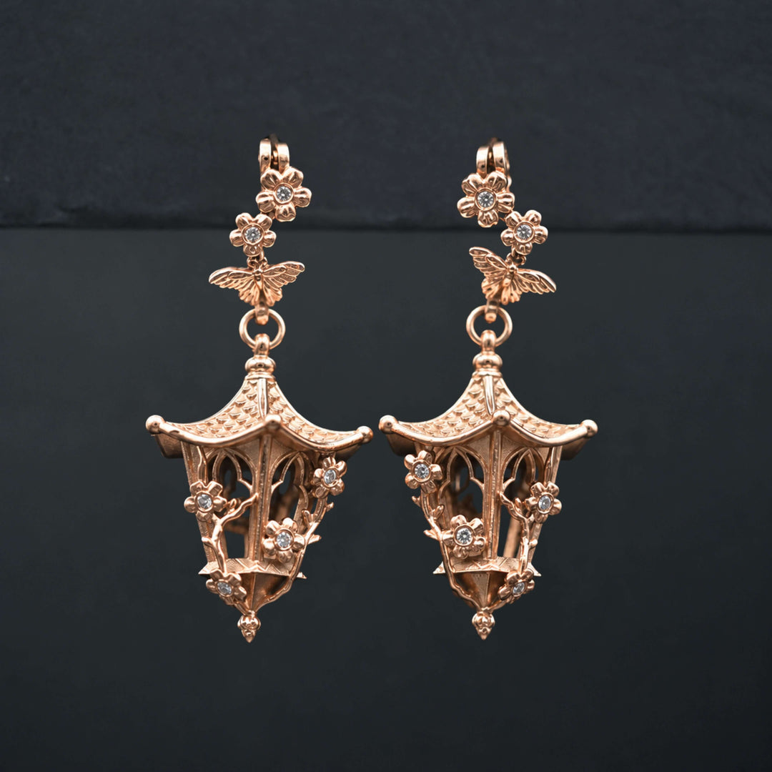 Sakura Lantern Earrings (With Gemstones) PAYMENT PLAN